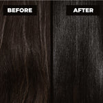 Before and after comparison of hair texture with 'Before' on the left and 'After' on the right.