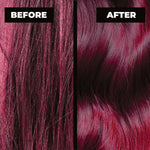 Comparison of merlot hair color before and after treatment.