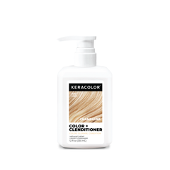 Keracolor shampoo bottle with champagne blonde color on a white background