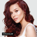 Woman with red hair and Keracolor logo