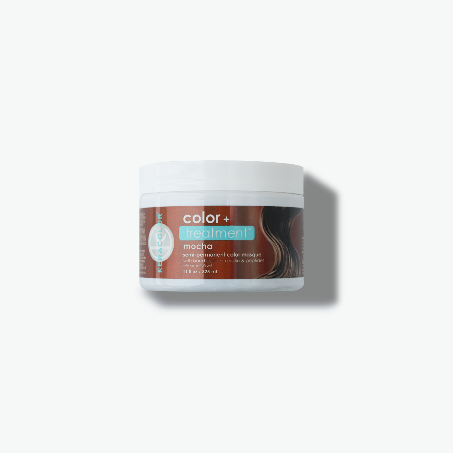 A Mocha treatment masque for toning your hair with keratin and peptides on a white background