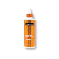 Keracolor high shine tinted gloss bottle for copper hair color on a white background