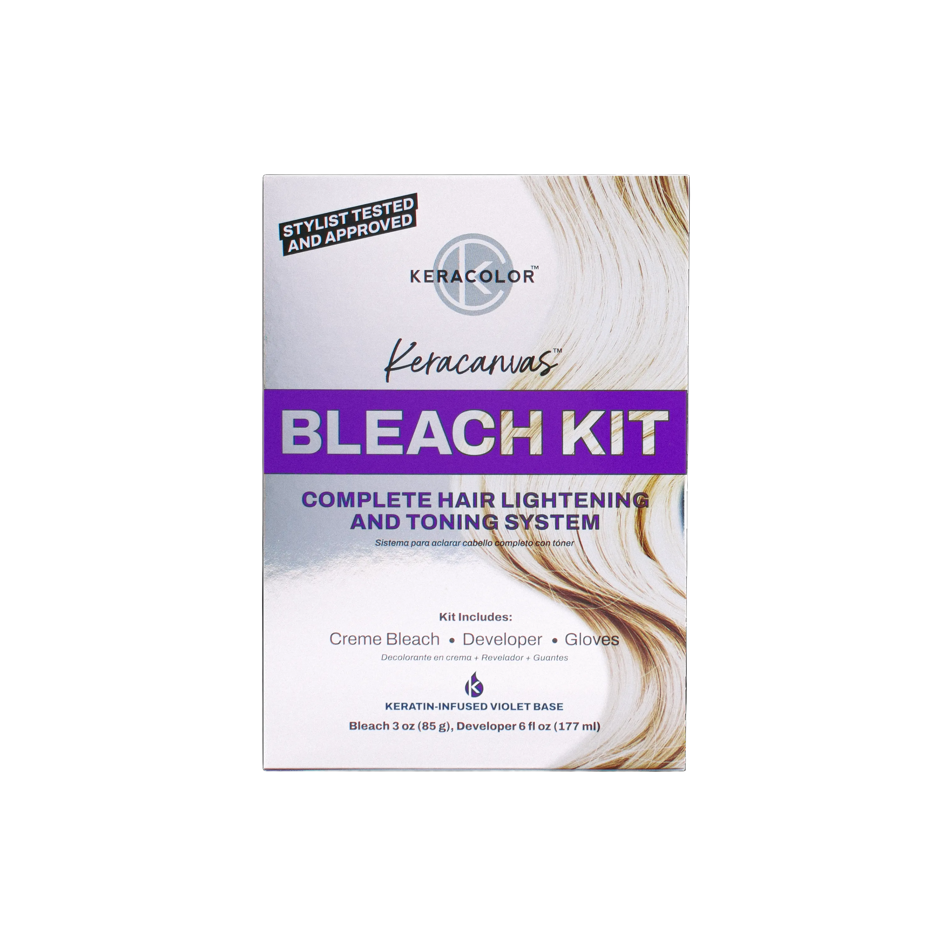 Keracolor Keracanvas Bleach Kit packaging on a white background