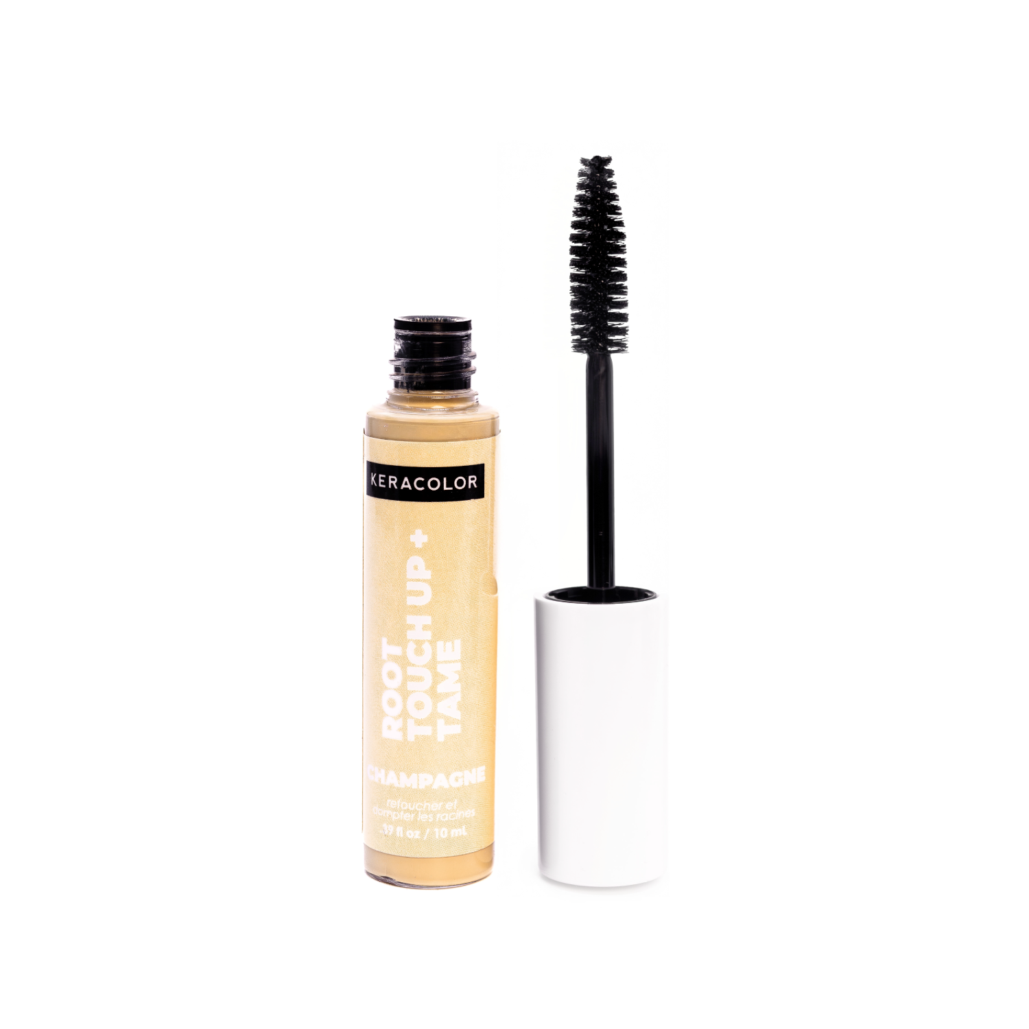 Root Touch Up + Tampe Champage with a brush on a white background