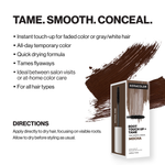 Keracolor root touch-up and tame product packaging with text on a white background