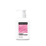 Keracolor light pink color + conditioner bottle on a white background