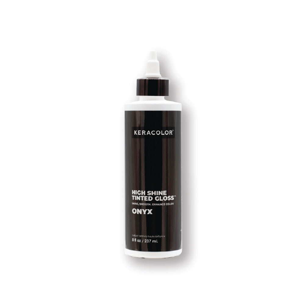 Keracolor High Shine Tinted Gloss Onyx bottle on a white background