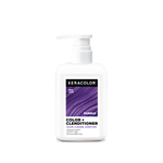Keracolor purple color + clenditioner bottle on a white background