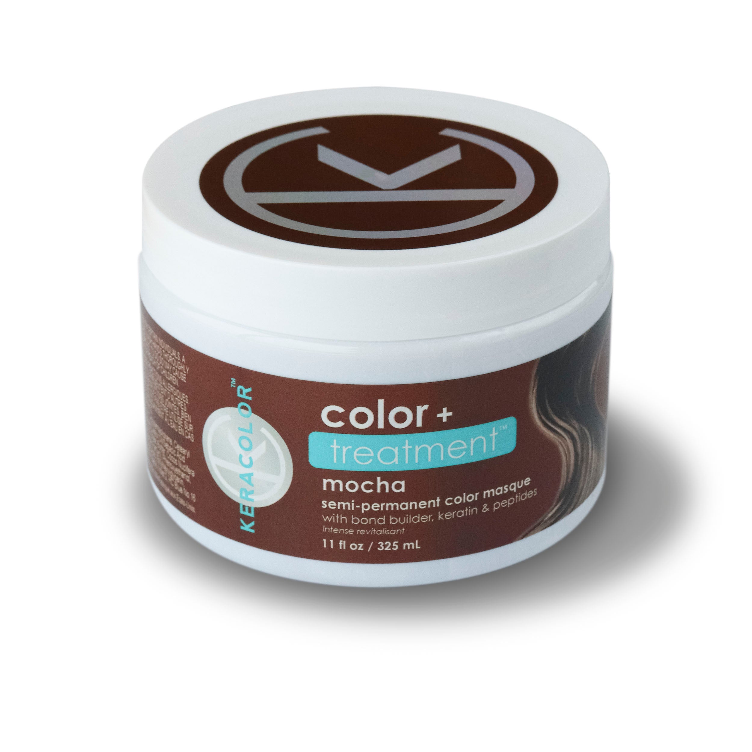 A container of platinum treatment masque for toning your hair with keratin and peptides on a white background